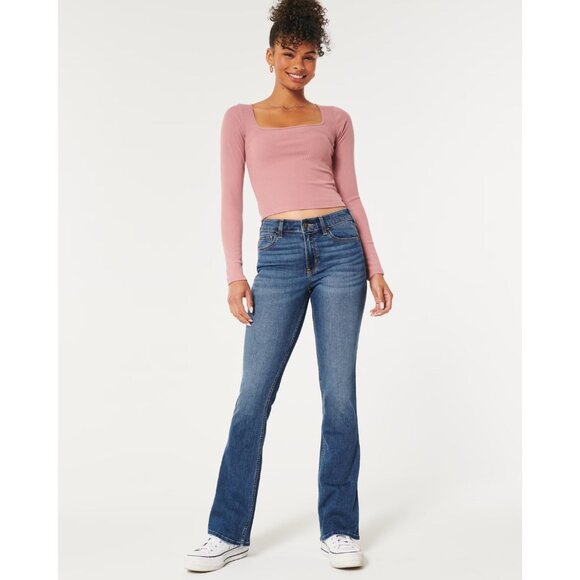 Hollister Mid-Rise Medium Wash Boot Jeans 27S - Picture 4 of 8